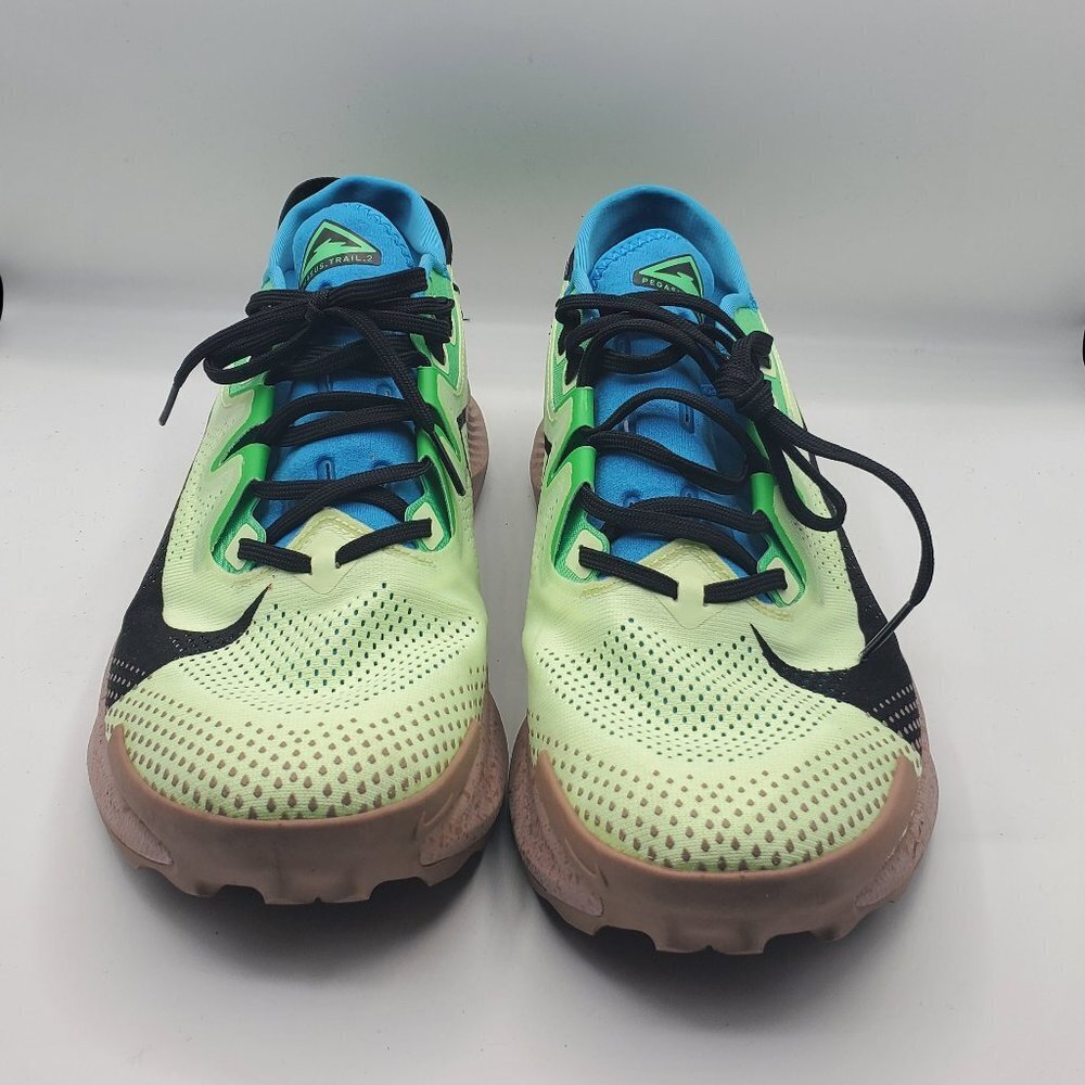 Pegasus Trail 2 Barely Volt Black Blue Tan Men's Sneakers Size 10.5